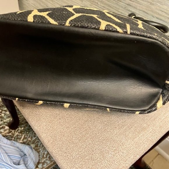 SONDRA ROBERTS SQUARED - Giraffe Print Tote Straw Handbag - Great Condition - Picture 13 of 16